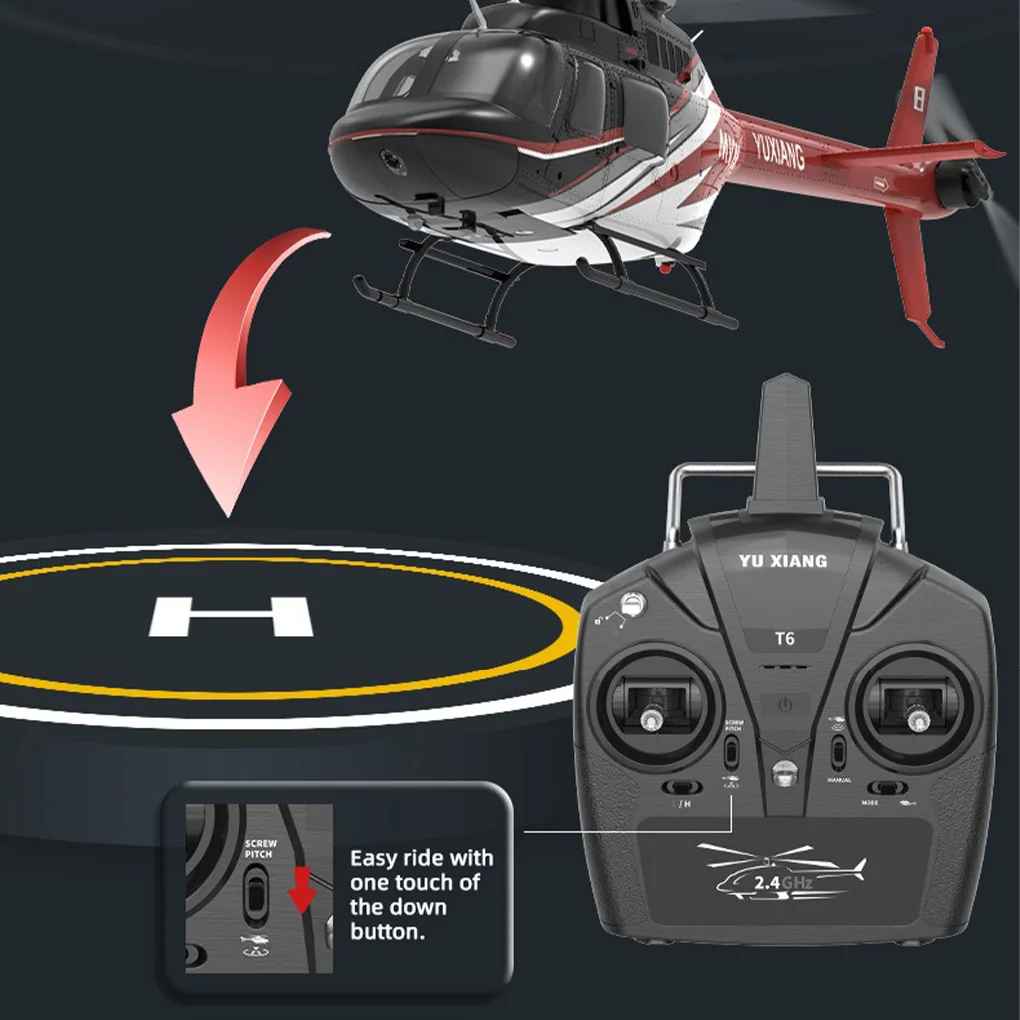 F08 1/27 rc helicóptero edição de fluxo óptico Bell-206 combate drone duplo motor sem escova um botão comutável acelerador esquerdo direito