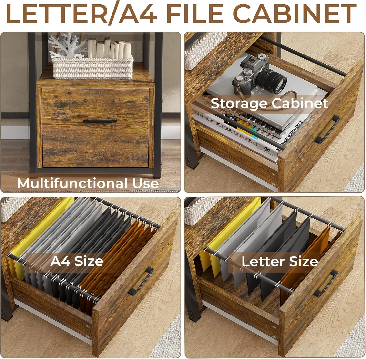 Sedeta 98 "" Home-Office-Schreibtisch, 2-Personen-Computertisch mit Buchstaben-/A4-Aktenschublade und Steckdosen leiste mit USB, langer Schreibtisch mit Stauraum,