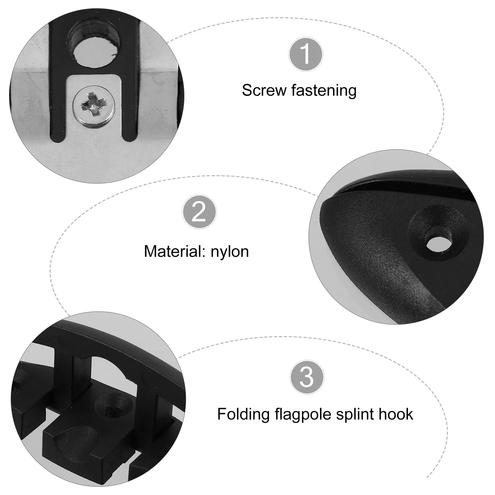 

Складной крюк-фиксатор 6,5 дюймов для крепления флагштоков, веревок, шнуров на яхтах, надувных лодках, а также для штор и жалюзи