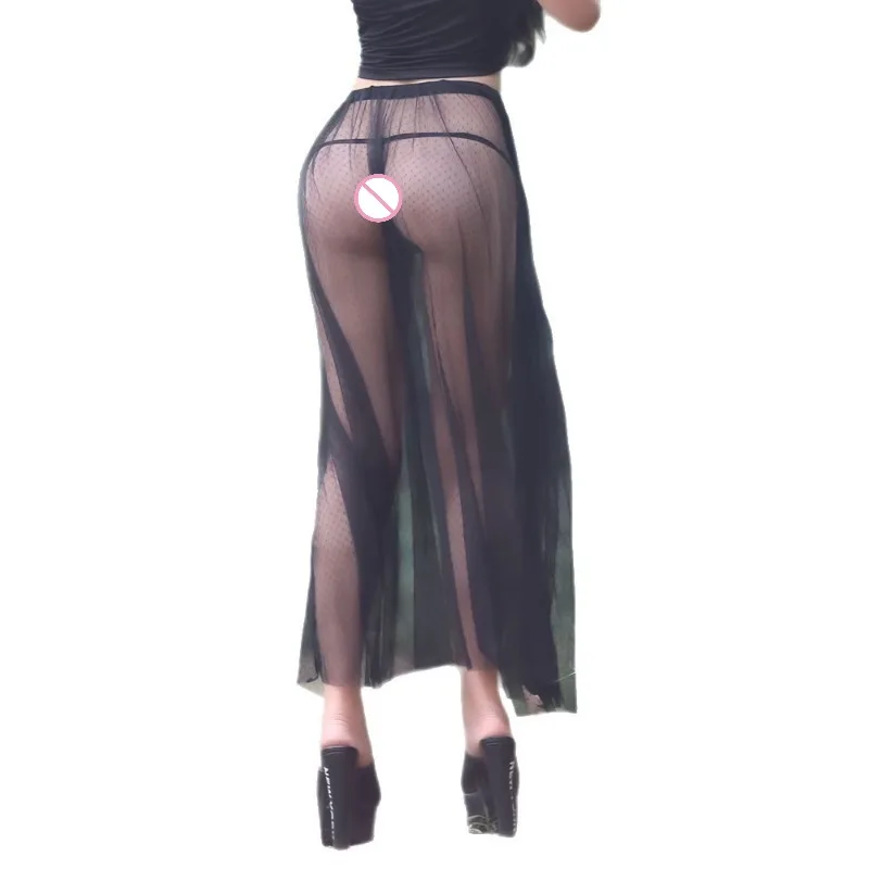 المرأة الدانتيل ميدي تنورة بقماش شفاف تراكب صيف جديد انظر من خلال زلة تنورة أنيقة بلا أكمام متأنق عطلة بحر الموضة #6