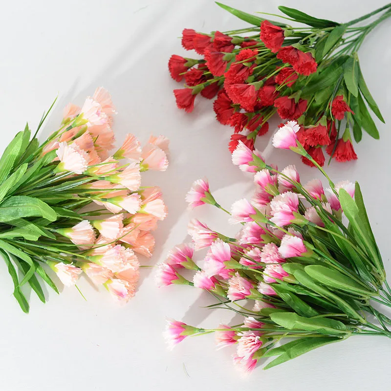 Artificial Carnations Outdoor UV Resistant Fading Artificial Flowers Silk Forever Flowers For Home Party Wedding Decoration