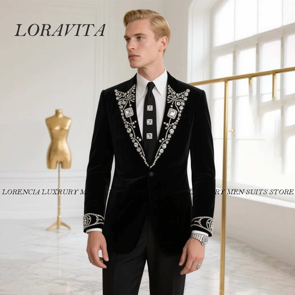 

Мужские костюмы с усовершенствованным дизайном и кристаллами по индивидуальному заказу, мужские вечерние пиджаки, облегающий свадебный смокинг для жениха, модный костюм Homme