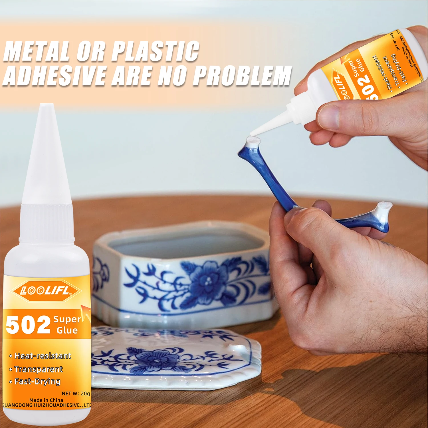 LOOLIFL High Strength 502 Cyanoacrylate Glue Fast Bond Transparent Universal Adhesive Multi-purpose Repair Glue DIY crafting