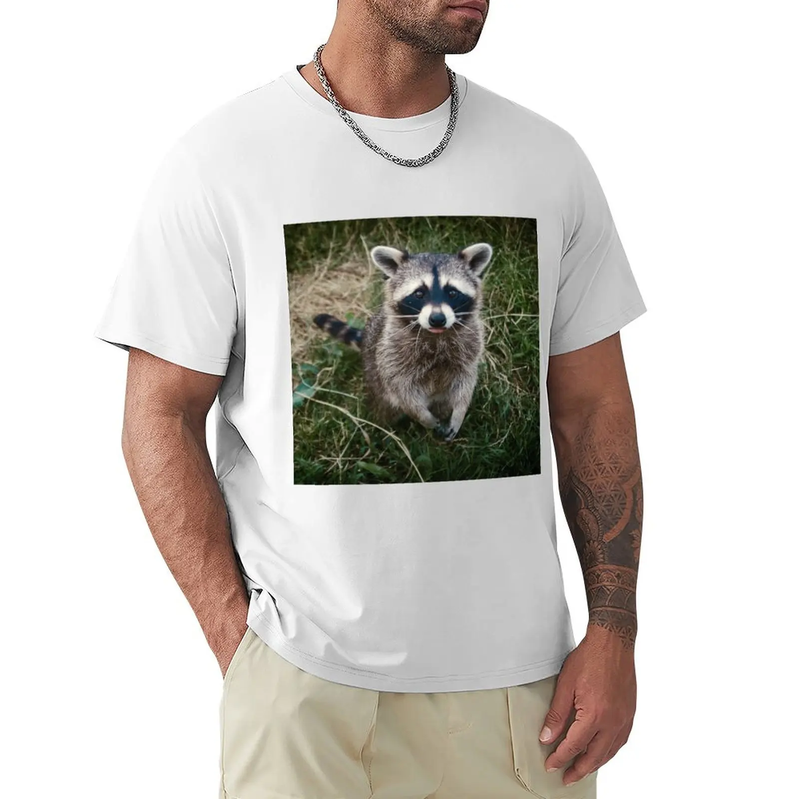 Raccoon Lips T-Shirt quick-drying summer tops animal prinfor boys customizeds Short sleeve tee men