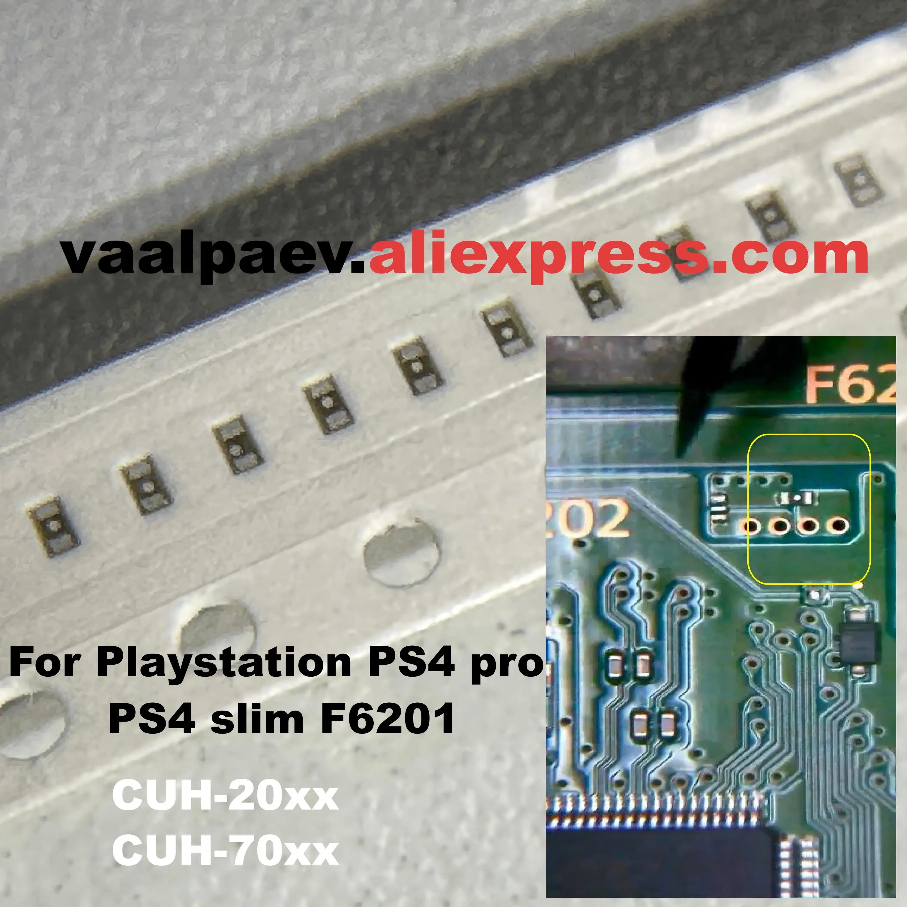 10-100 SZT. Bezpiecznik Mały Oryginalny Nowy na Płycie Głównej do Playstation PS4 Pro CUH-70xx PS4 Slim CUH-20xx F6202 F6201 BD-ROM, Część Zamienna — zdjęcie produktu 2