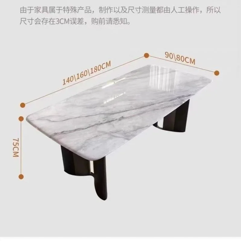 

stone dining table Italian light luxury modern simple household natural marble dining tabl