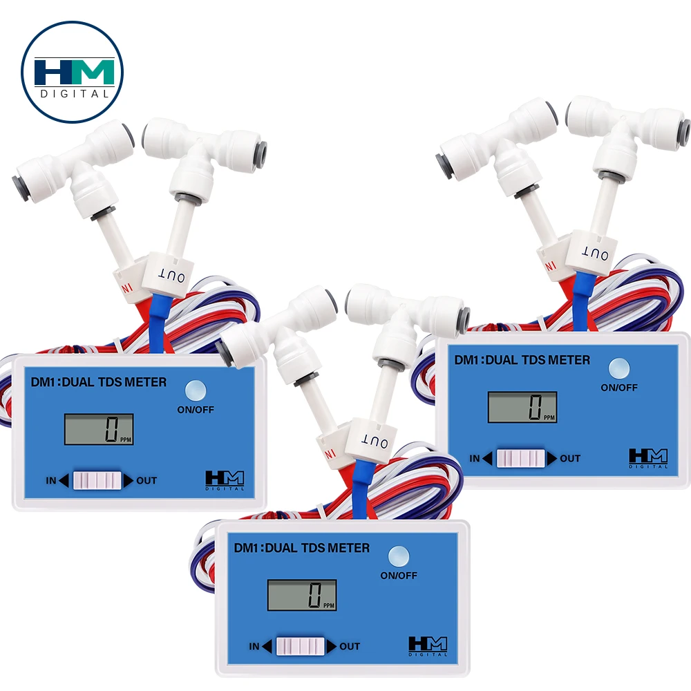 3/5PCS TDS Meter DM-1 Dual-Channel TDS Monitor HM Digital Online Water Quality Tester 0-9990ppm Detection for Water Fish Tank