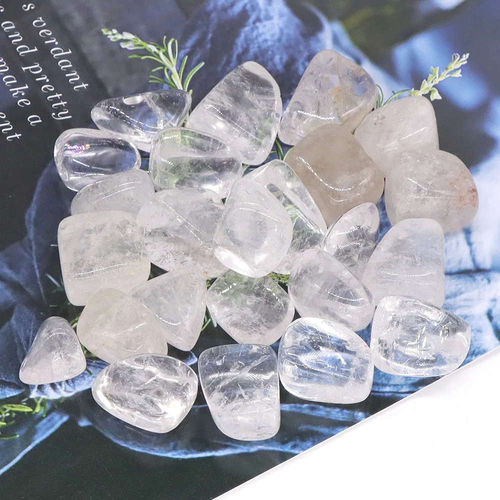 Tumbled Stones Natural Clear Quartz Reiki Healing Crystals Energy Gravel Specimen Irregular Rock Bulk Home Aquarium Decoration
