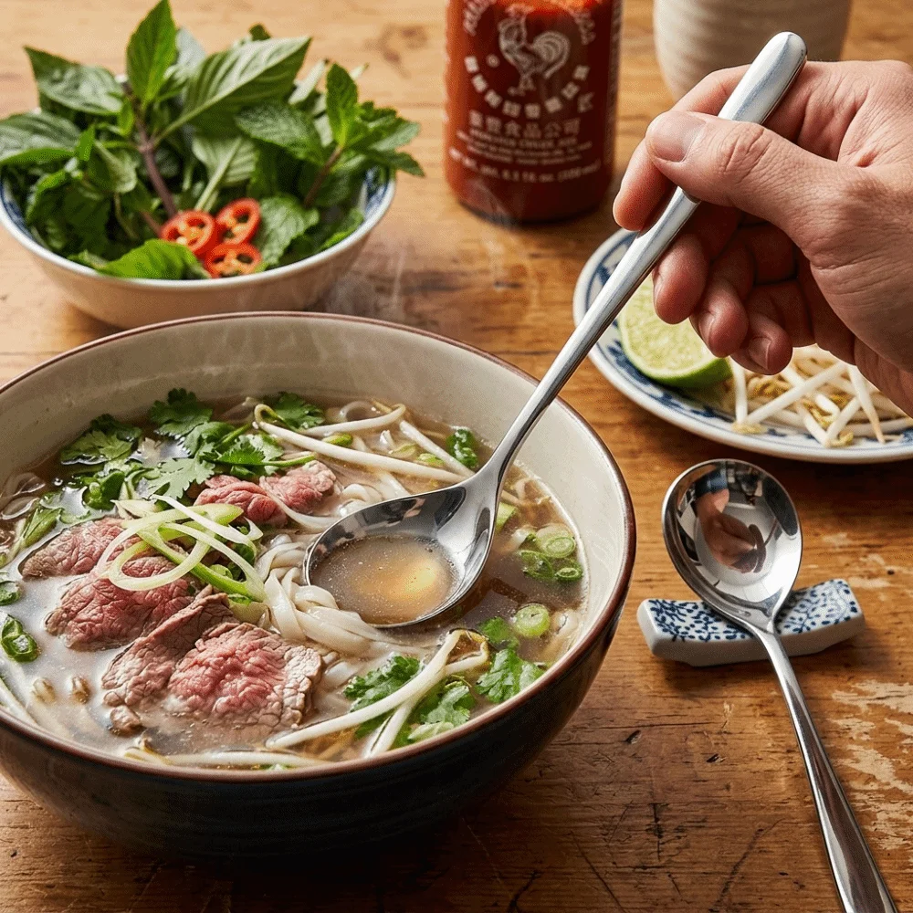 2Pcs Rustless Steel Soup Spoon Comfort‑grip Solid Handle Household Scoop Moderate Deep Mirror‑polished Soup Utensil Hot‑pot