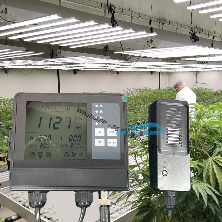 Smart Farm Container Type Greenhouse Grow Tent Room Climate Control Fan Valve Off On Digital CO2 Meter Regulator Controller