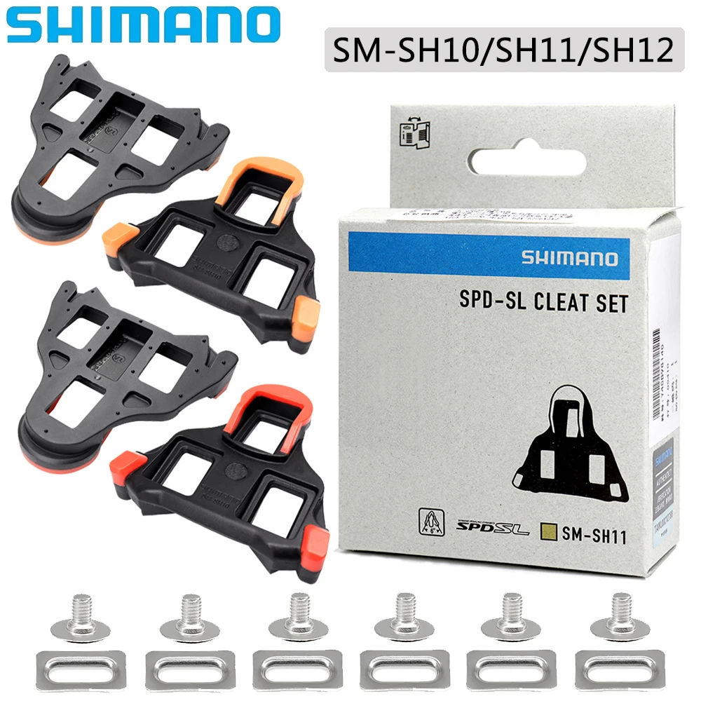 SHIMANO SPD-SL SH11 SH10 SH12 Road Bike Pedal Cleats 0/2/6 Degree Self-locking Bicycle Pedal Shoes Cleats Original Cycling Parts