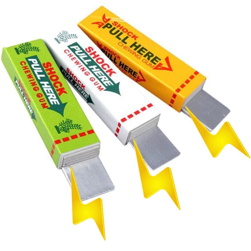 Electric Shock Joke Chewing Gum Pull Head Shocking Toy Gift Gadget Prank Trick Gag Funny Practical Jokes Toy Birthday Present
