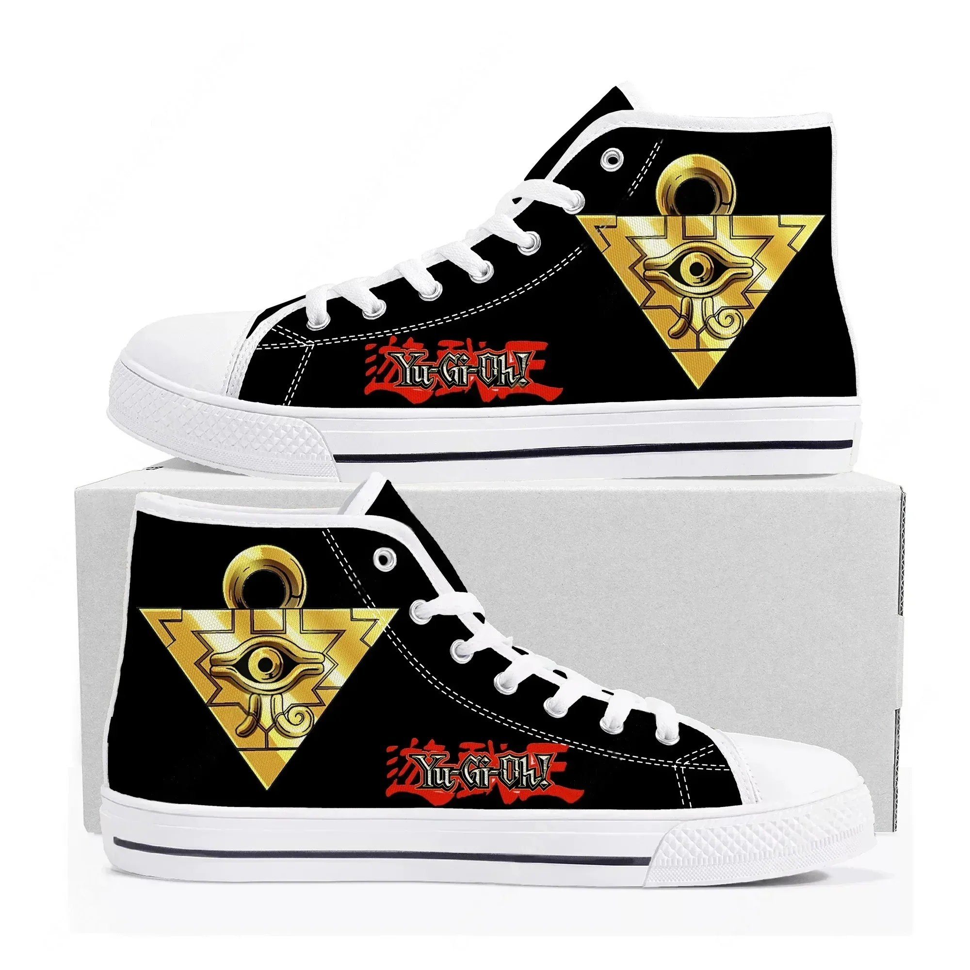 Anime YuGiOh Card Game Yami Mutou Cartoon High Top Sneakers pour hommes, femmes et adolescents, baskets en toile décontractées, chaussures de couple, chaussures personnalisées