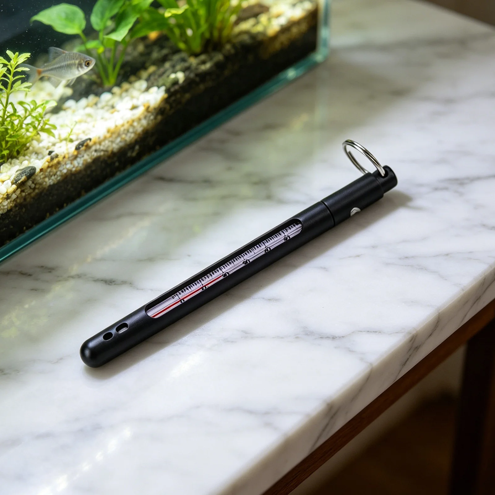 Fish Tank Water Thermometer ABS High Sensitivity Floating Pool Thermometer with Carabiner for Fishing Lake River Stream