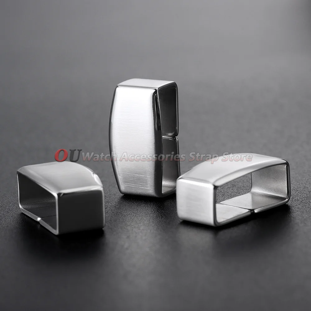 18mm 20mm Stainless Steel Watch Ring Buckle Watch Band Keeper Loop Holder Metal Loop Ring Button Watch Clasp Button Accessories