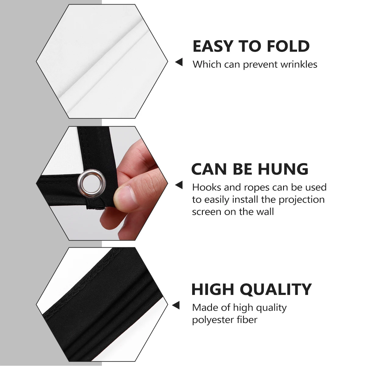 Portable Anti-Crease Projector Screen Premium Material Business Education Gaming Classroom Conference Room