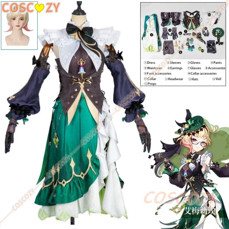 AAA 2025 Genshin Impact Emilie juego de perfumista traje precioso vestido uniforme Cosplay disfraz peluca fiesta de Halloween mujeres juego de rol