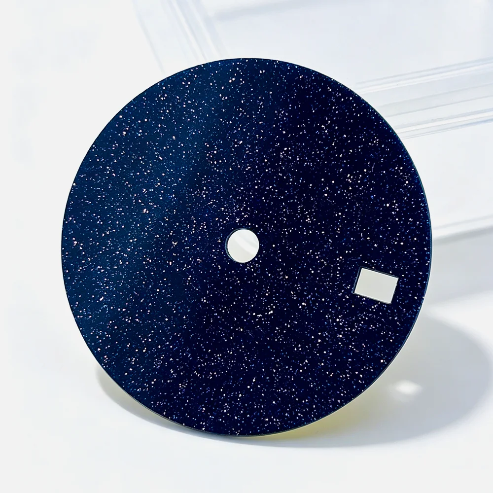 28.5mm Dial NH35 dialmade of sparkling starry blue-green malachite sandstone cut by CNC machine for NH35/36 movement