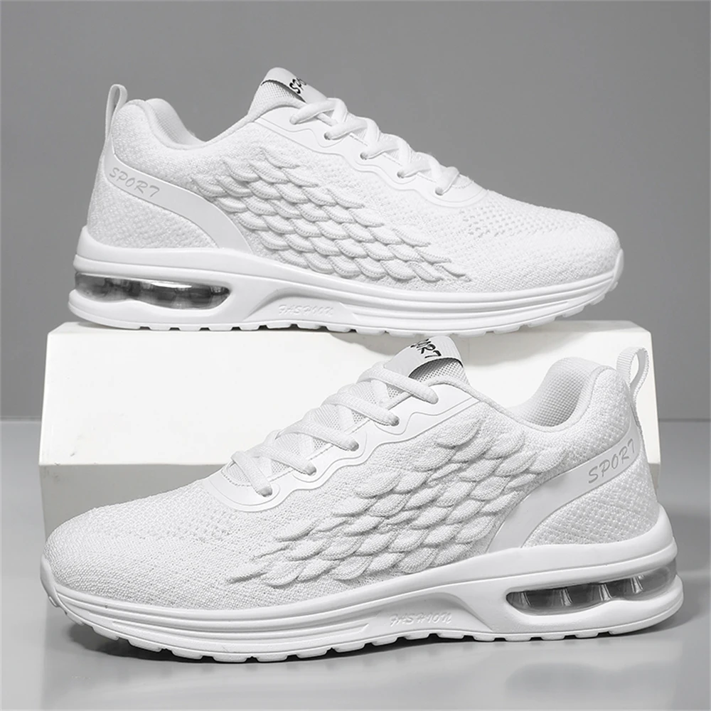 

Men'S Air Cushion Sneakers Breathable Shock-Absorbing Running Shoes with Knitted Fabric Upper, Comfortable Walking Shoes