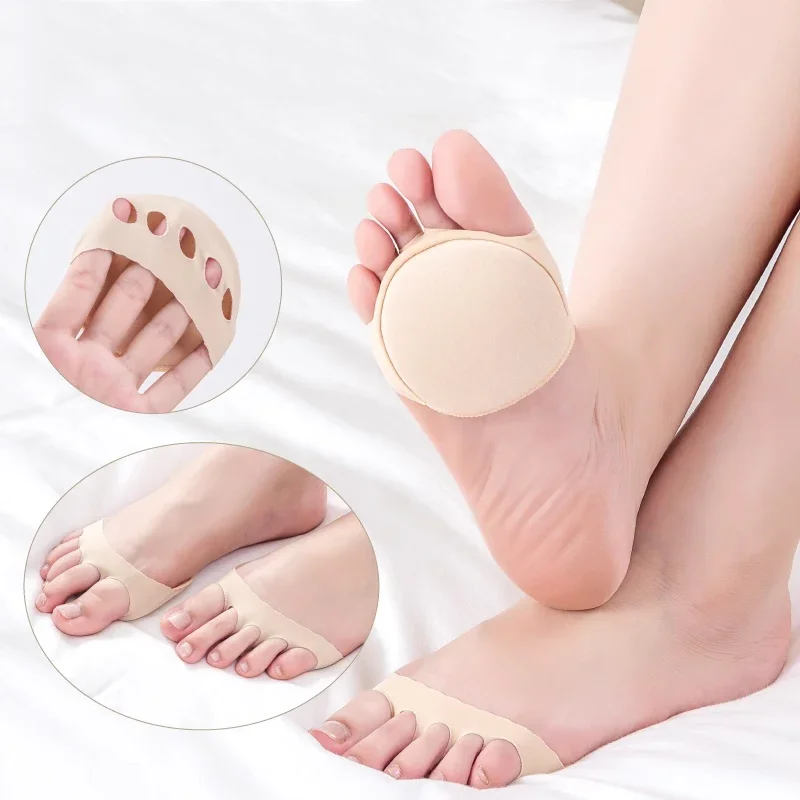 Almohadillas para el antepié de cinco dedos de los pies para mujer, medias plantillas de tacón alto, callos, callos, cuidado del dolor de pies, calcetín que absorbe los golpes, almohadilla de inserción para el dedo del pie, 2/6 piezas