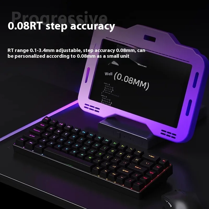 VTER Fighting 68 8K لوحة مفاتيح الألعاب ذات المحور المغناطيسي الكمون المنخفض مفتاح كامل قابل للتبديل السريع لوحة المفاتيح الميكانيكية السلكية للألعاب هدية