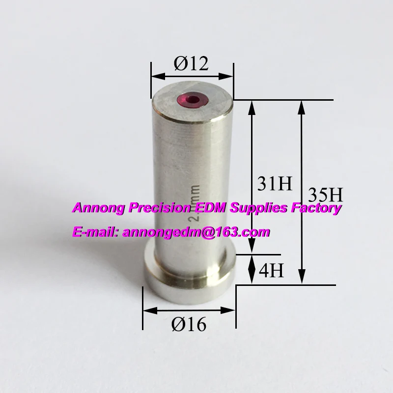 Ø0.10~Ø3.0mm Agie Ruby Drill Guide (D16xD12x35Hmm), Actspark SD1 EDM Driller Electrode Guide AgieChar milles DRILL 20, DRILL 300