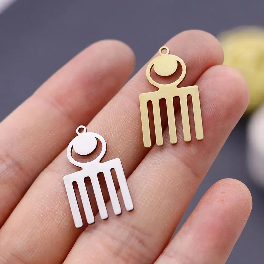 

3pcs Geometric Comb Crescent Charms Stainless Steel Pendant for Jewelry Making Trendy Earrings Necklace Metal diy Accessories