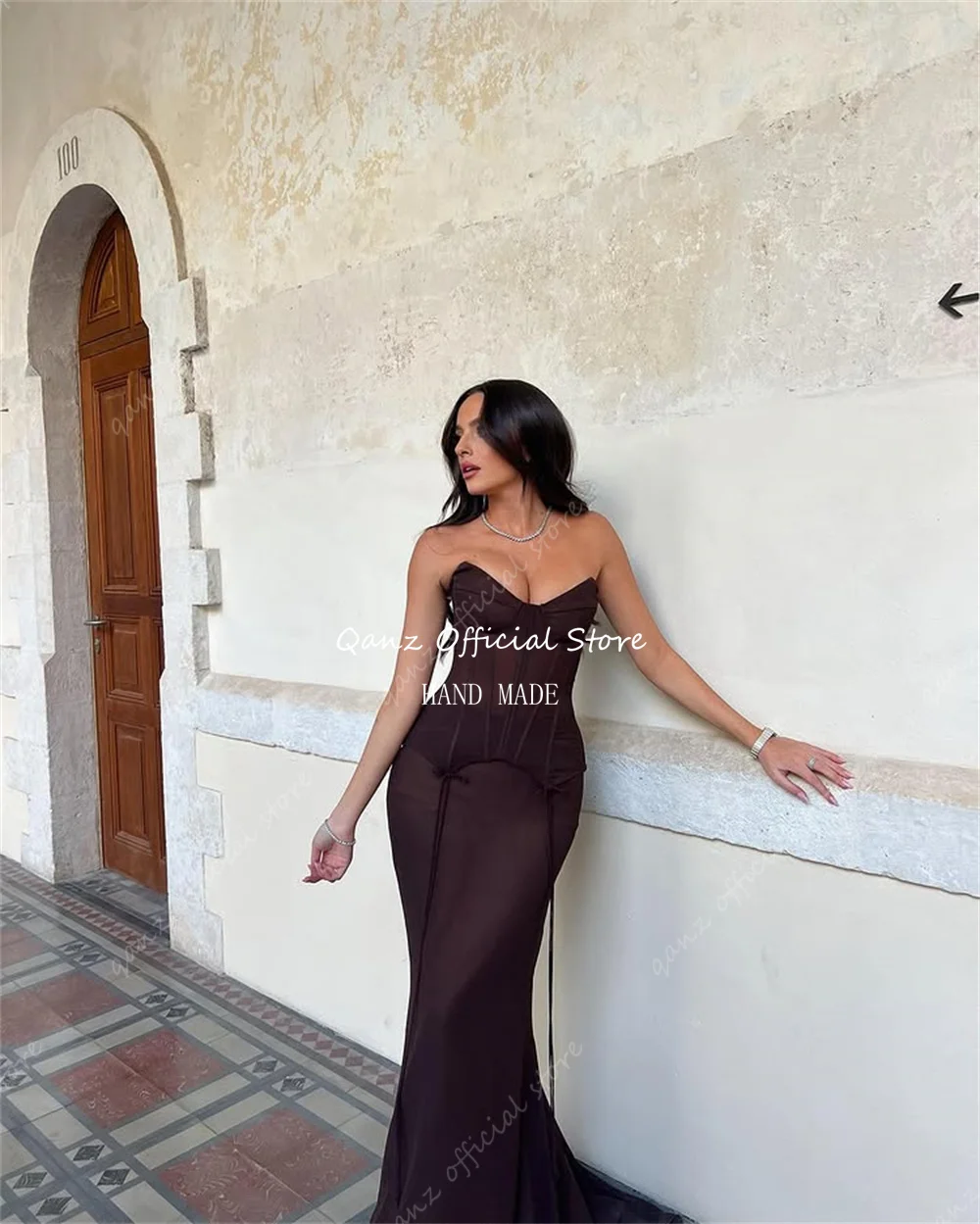 Qanz Women Robe De Soirée Femme Mermaid Corset Back Sexy Mermaid Party Dresses Sweetheart Prom Dresses 2025 Customized image 4