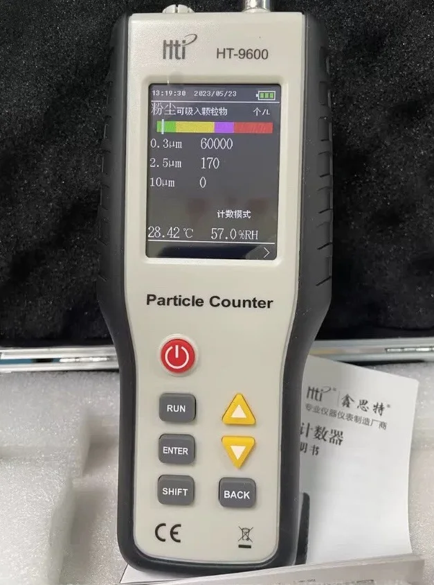 Model HT-9600 Recording Tester, Air Quality Detector, PM2.5 Dust Particle Counter
