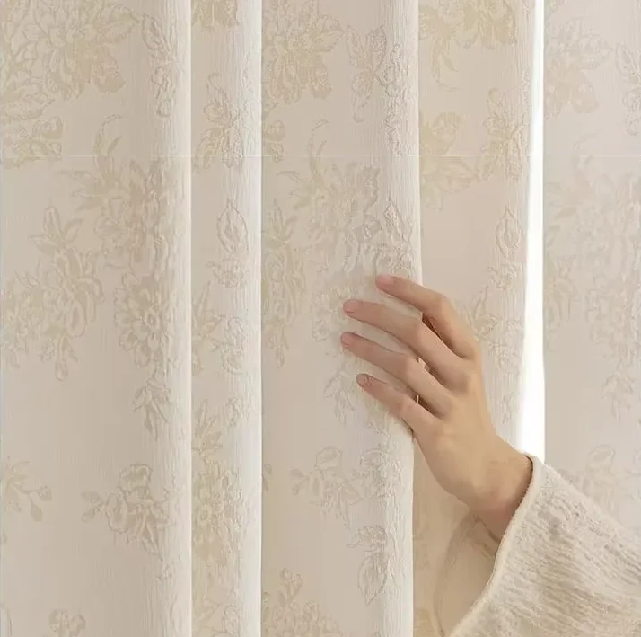 Custom Size Double-sided Jacquard Chenille Window Screen Light-transmitting and Opaque Curtains for Living Dining Room Bedroom