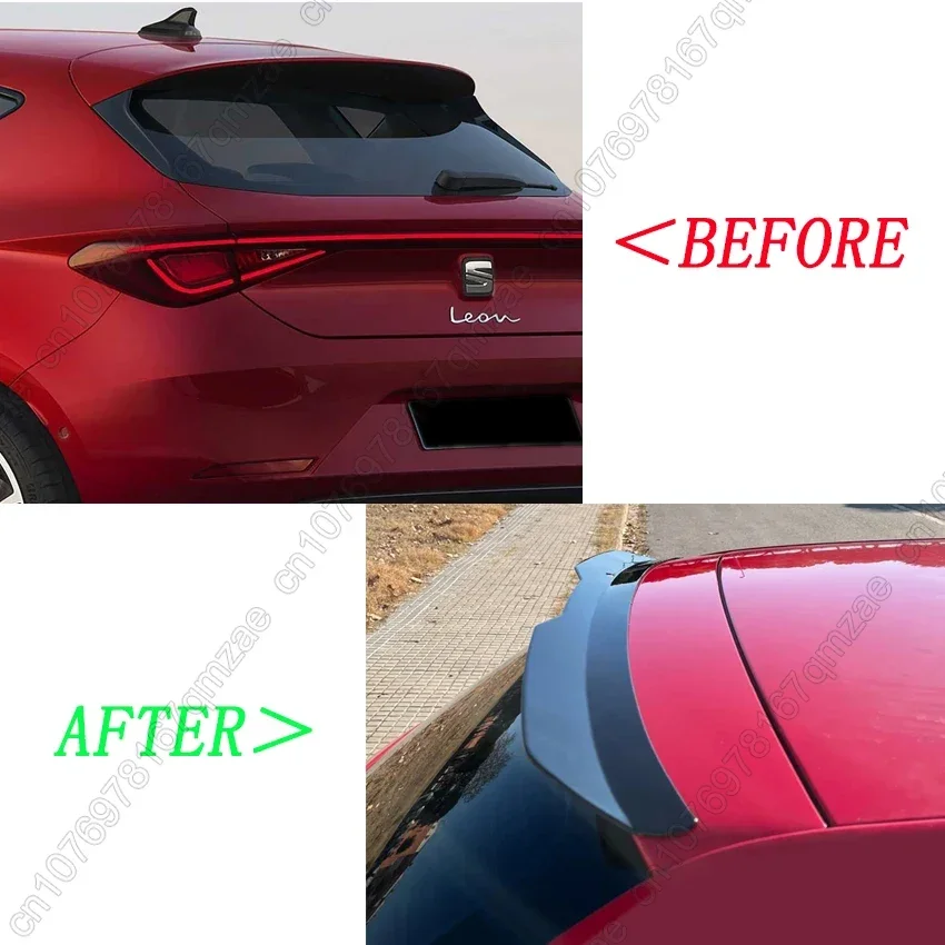 Roof Spoiler Lip Wing For Seat Leon Mk4 2020 2021 High Quality ABS Glossy Black Rear Spoiler Extension Car Top Wing