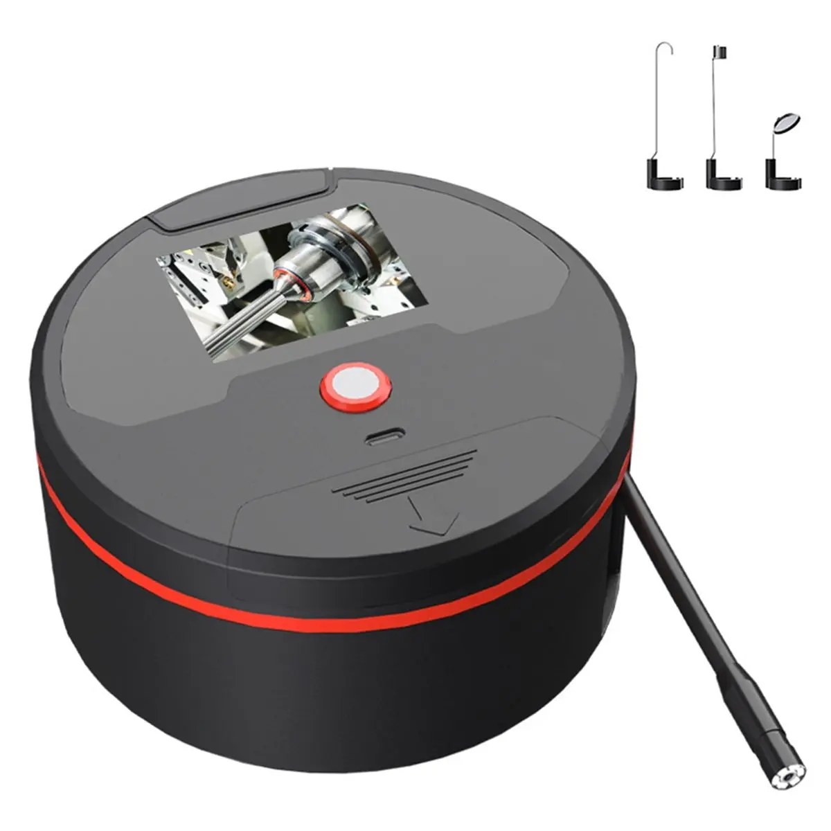 Portable Stowable Endoscope Camera 2.4 Inch HD Inspection Borescope Camera with 8 LED IP67 Waterproof Drain Camera