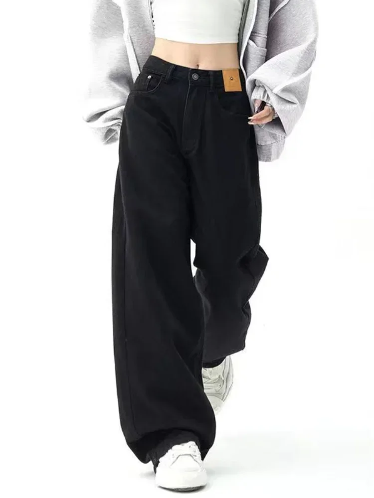 Black Baggy Jeans Women  Harajuku Hippie Korean Oversize Wide Leg Denim Pants Female Casual Kpop Streetwear Trousers