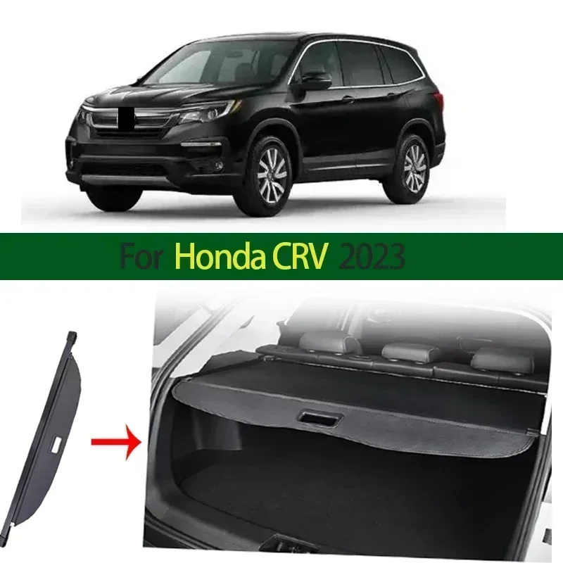 For Honda CRV 2023 Black Privacy Screen Retractable Trunk Security Tonneau Cover Luggage Shield Shade Cargo Cover Accessories