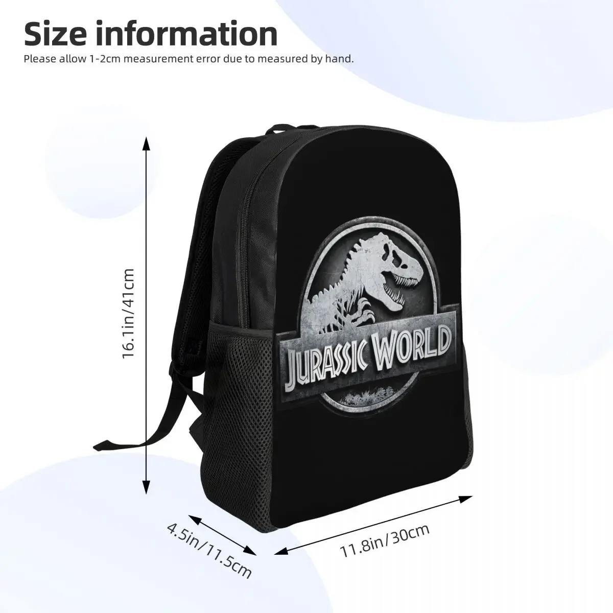 Jurassic Park Travel Backpack Men Women School Laptop Bookbag Dinosaur Print College Student Daypack Bags