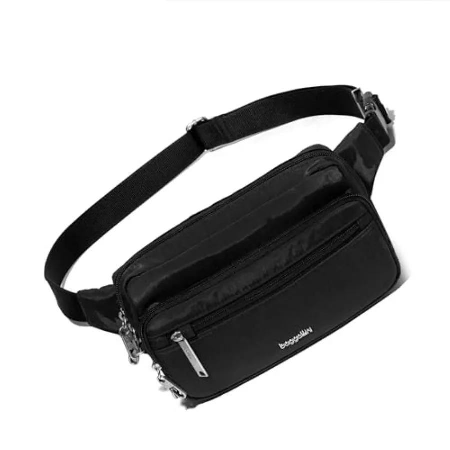 Securtex Anti-theft Belt Bag 8.8"x5.5" Crossbody Fanny Pack for Women RFID Wallet Locking Zipper Travel Purse