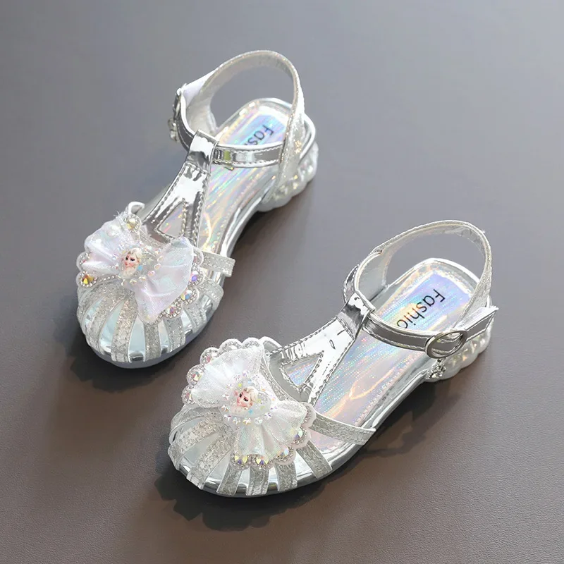 Girls' Sandals Soft Sole Closed Toe Shoes for Little Girls 2024 Summer New Children's Rhinestone Princess Shoes image 6