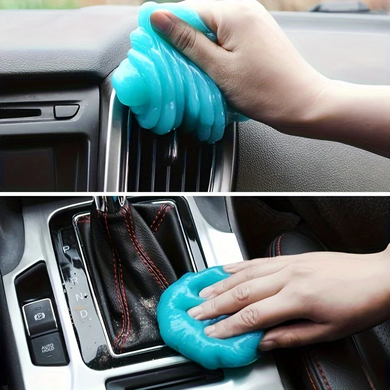 Blue Jelly Glue Cleaning Gum Kit for Car Interior Grime Removal - 70g Durable Soft Rubber Cleaner