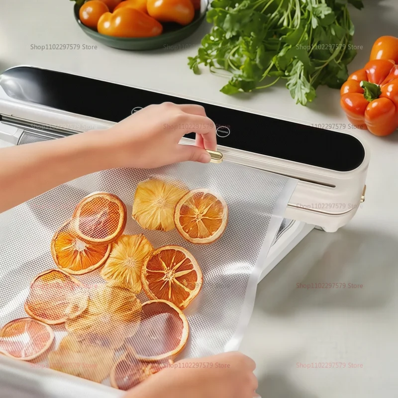 Electric Vacuum Sealer with Built-in Cutter Food Storage Machine for Kitchen Dry Wet Sealing Household Sealers Compact Seal