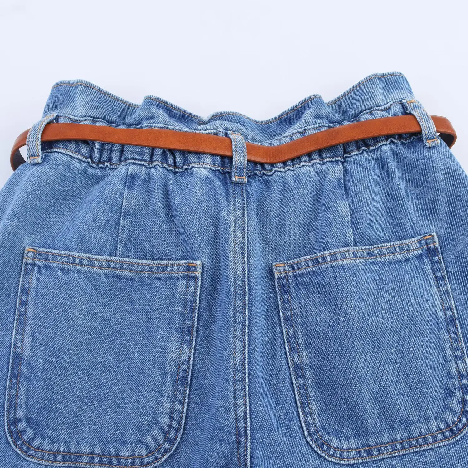 2025 Summer New Products Women's Fashion Commuting All-match High Waist Paper Bag Denim Casual Shorts 8228/028