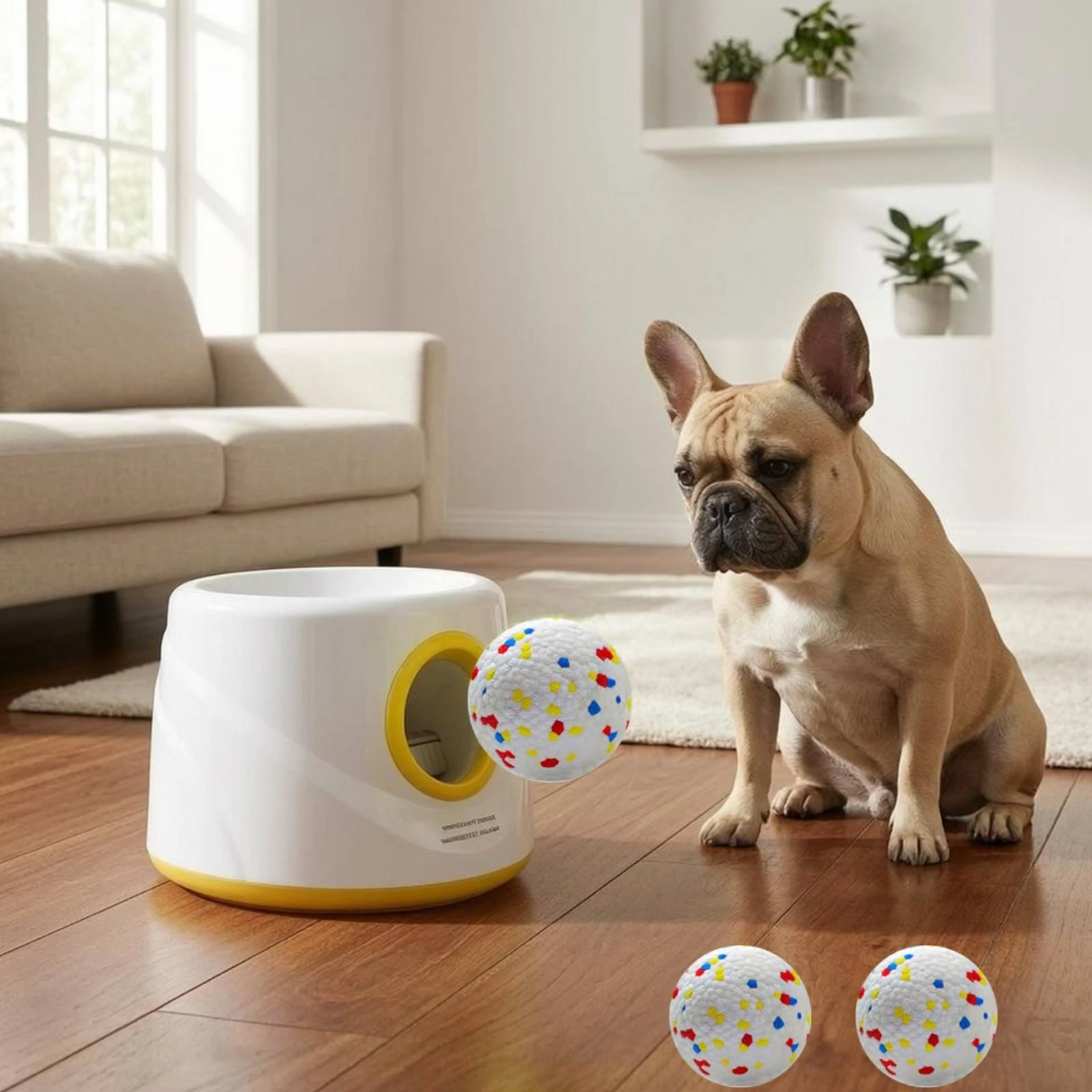 Automatic Dog Ball Launcher ETPU Balls Dog Tennis Ball Launcher Interactive Play Official Size