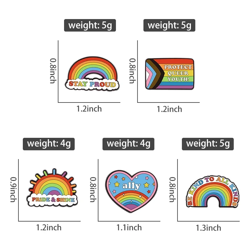 LGBT Pride & Shine Rainbow Brooch Enamel Pins Stay Proud Ally Protect Queer Youth Brooches Lapel Badge Jewelry Gift for Friends - Image 4