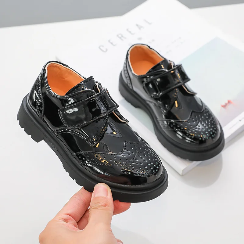 Children Loafers for Boys 2022 Spring New Britain Classic Black Versatile Kids Fashion Performance Casual Shoes for Wedding Show