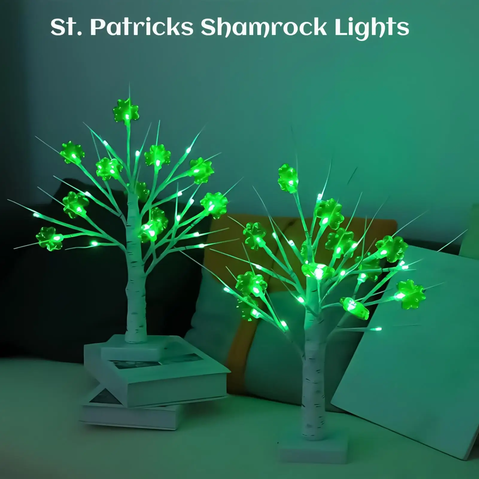 St. Patrick's Day Decorations LED Table Centerpiece St Patricks Day LED Lighted Trees For Wedding Bedroom Christmas Thanksgiving