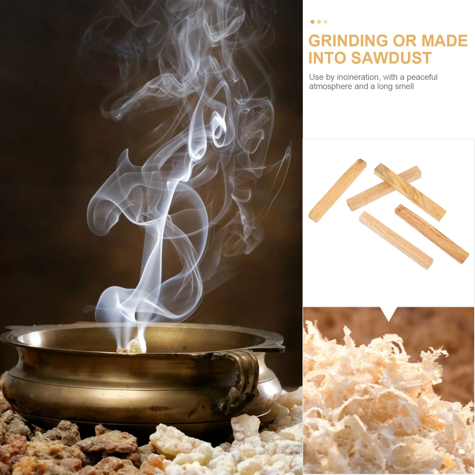 5Pcs Peru Incense Stick Natural Rod for Calm Relaxation Meditation Study Aroma Smudging Wood Incense Stick
