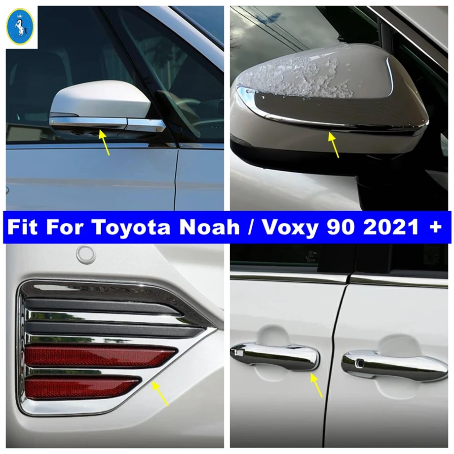 

Car Exterior Door Handle Cap / Rear Fog Lights Lamps / Rearview Mirror Strip Cover Trim For Toyota Noah / Voxy 90 2021 - 2023
