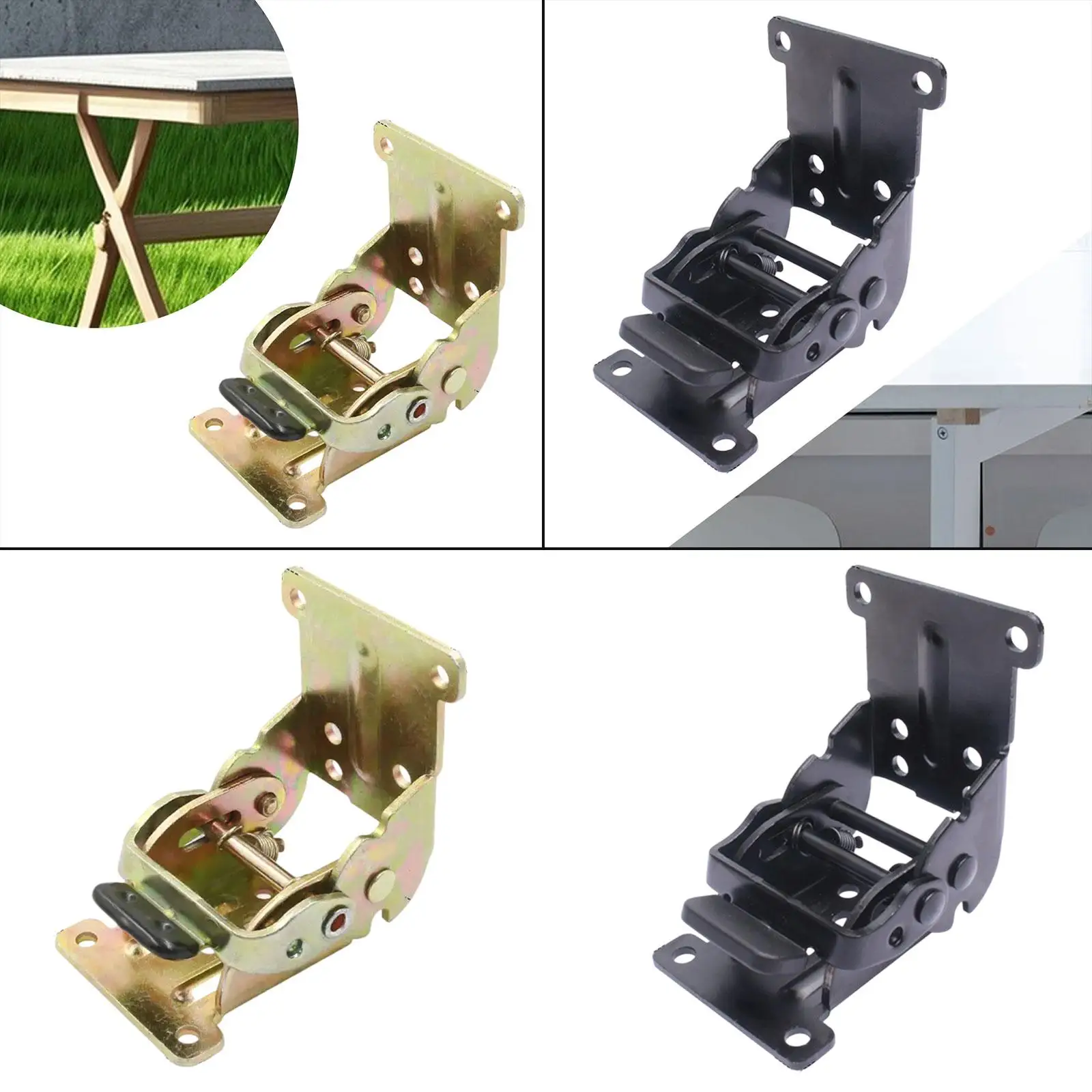 Foldable Hinge Self Lock Mechanism Reinforced Bracket Durable Steel Hardware for Kitchen Table Bed