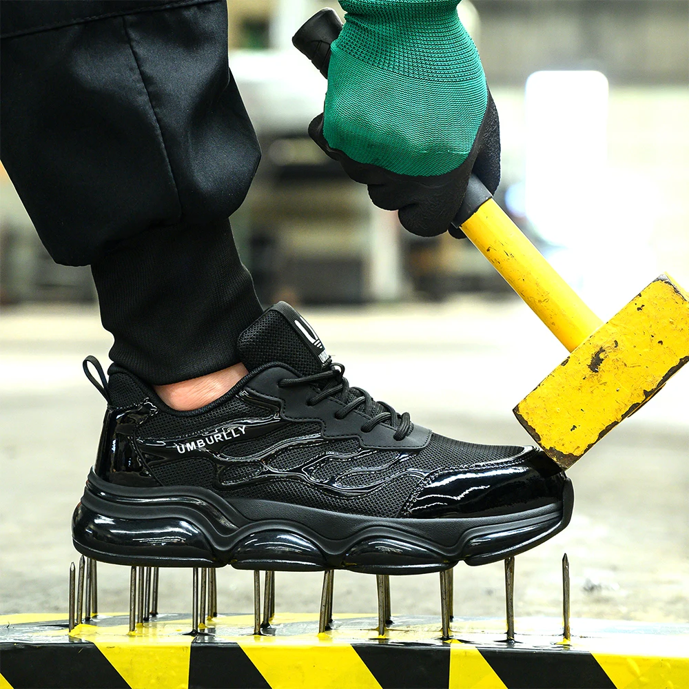 2024 Work Sneakers Steel Toe Shoes Men Safety Shoes Puncture-Proof Work Shoes Boots Fashion Indestructible Footwear Security