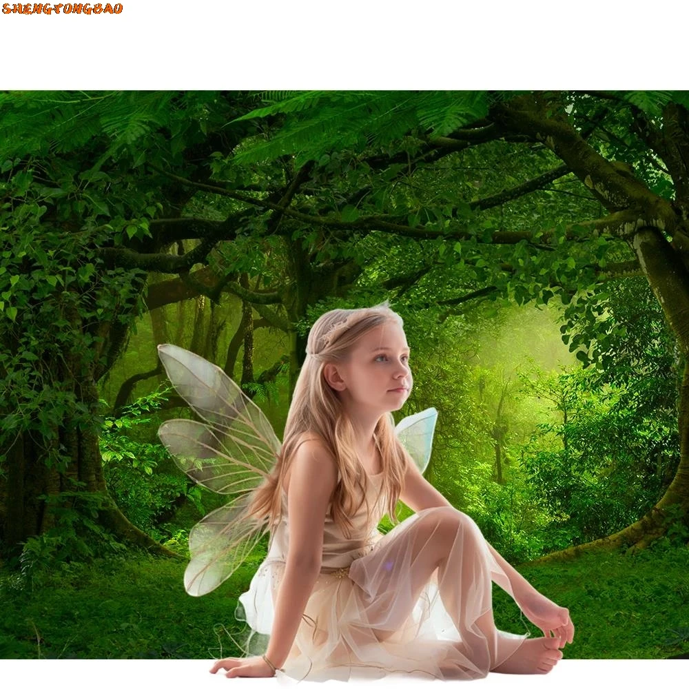 Forest Scenery Backdrop Photography Baby Shower Green Leaves Adventure Wedding Photo Photographic Room Decor Background