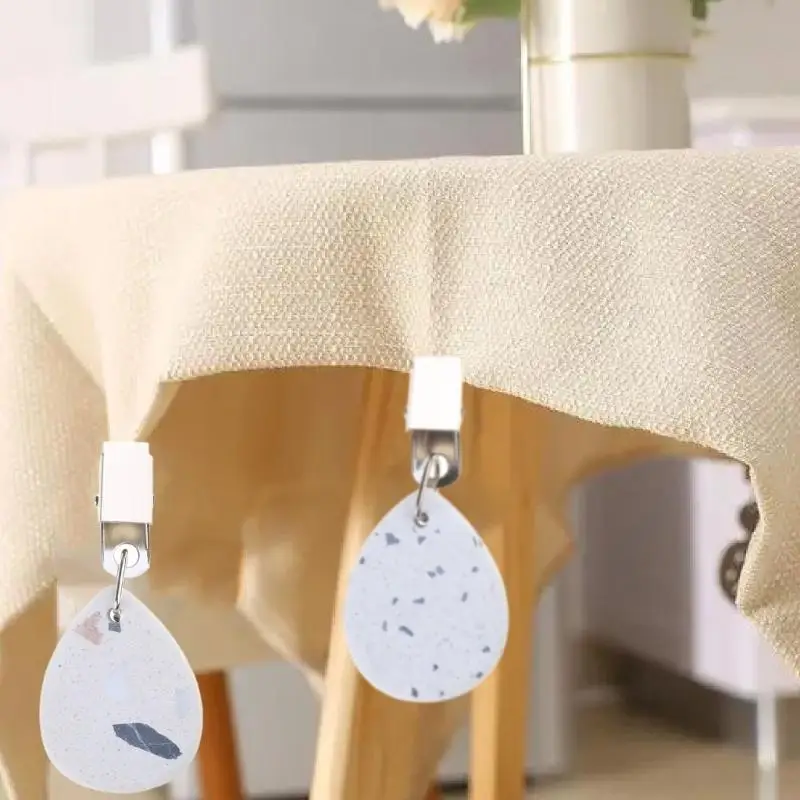 4Pcs Table Cover Weights Stone Pendant Garden Drapery Weights Table Cover Clips